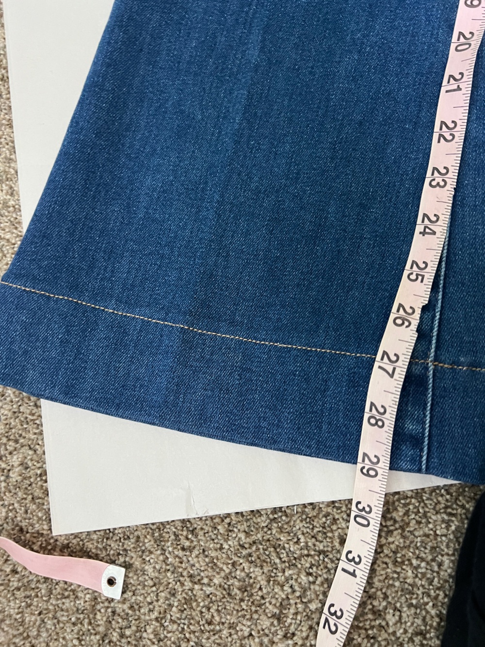 Good American Good Legs Flare Jeans Blue843 Hemmed 29" Inseam Sz 14/32 - Picture 9 of 9